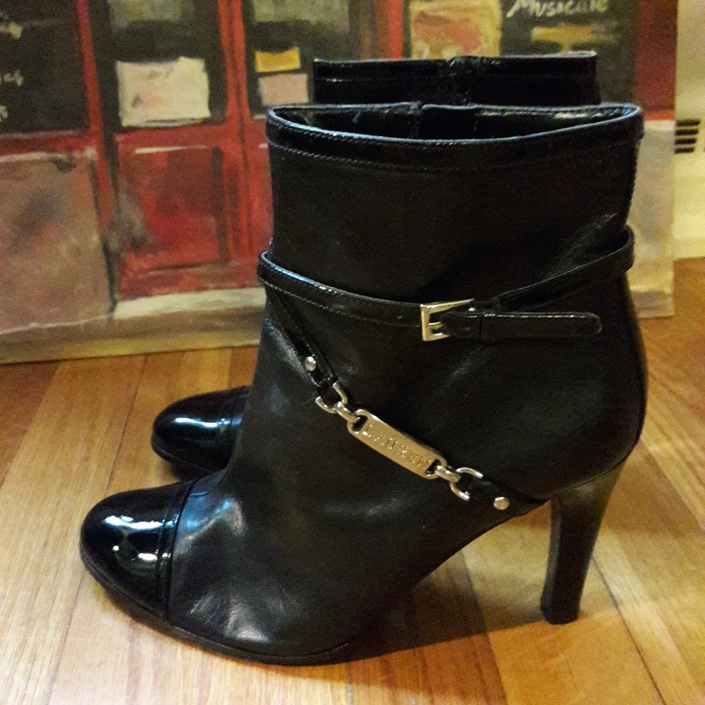 Leather Ralph Lauren Black Booties